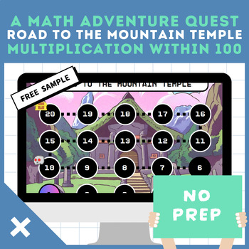 Preview of Math Adventure Quest | Game to Practice Multiplication Within 100 | FREE Sample