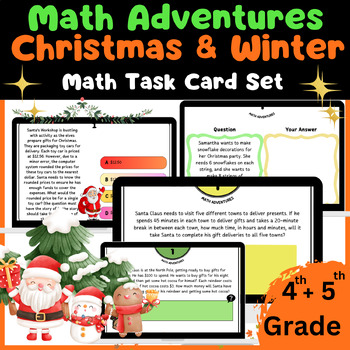 Preview of Math Adventures: 80 Christmas & Winter Math Task Card Set