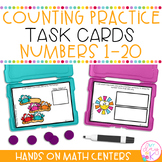 Number Practice & Counting 1-20 Task Cards | Kindergarten 