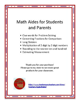 Preview of Math Aides for Students and Parents