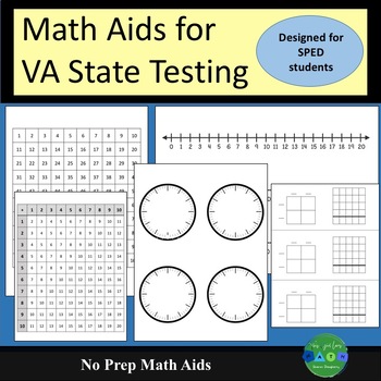 Preview of Math Aids for State Testing to Use with SPED Students