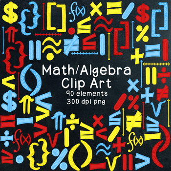 Preview of Math Algebra Symbols Clipart Clip Art Set of 90 PNG Commercial Personal