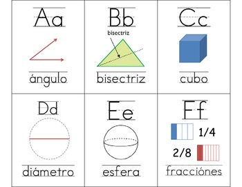 Preview of Math Alphabet -Abecedario de matemáticas ESPAÑOL! 6 en 1