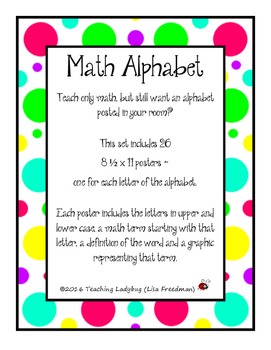Preview of Math Alphabet Posters