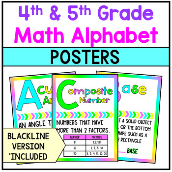 Preview of 4th and 5th Grade Math Alphabet Posters