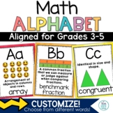 Math Alphabet Posters ABCs Vocabulary Terms Word Wall Bull