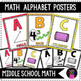 Math Alphabet Posters - Middle School Math - Classroom Decor