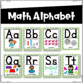 Math Alphabet for Primary Grades K-1st-2nd in Lime Green Stripes