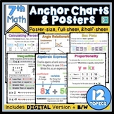 7th Grade Math Anchor Charts for Interactive Notebooks and