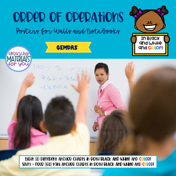 Preview of Math Anchor Charts for Order of Operations GEMDAS