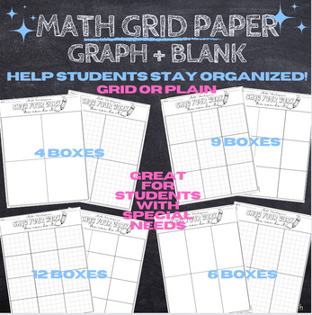Preview of Math Answer Sheet Workspace, Organization Grids, Graphing or Plain BUNDLE