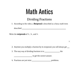 Math Antics Guided Notes : Dividing Fractions