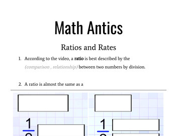 Preview of Math Antics Guided Notes : Rates & Ratios