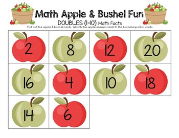 Apple and Bushel Math Fun Facts - DOUBLES (1-10)