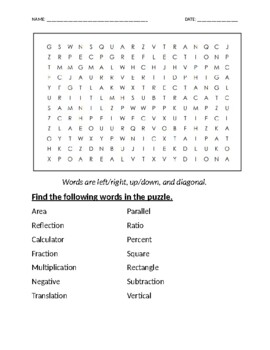 Preview of Math April Fools Word Search