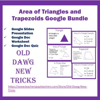 Preview of Math: Area of Triangles and Trapezoids Google Bundle