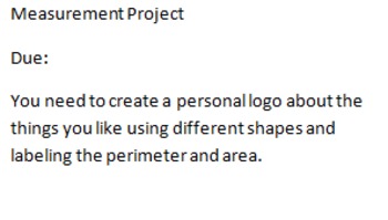 Preview of Math Area/Perimeter Project