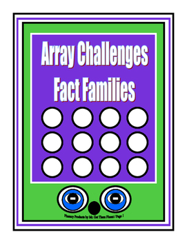 Preview of Math Array Challenges Fact Families