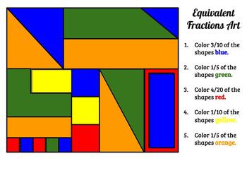 Preview of Math Art- Equivalent Fractions Activity