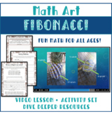 Math Art Fibonacci video lesson and activity pack