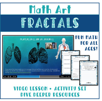 Preview of Math Art Fractals with video lessons K - 8