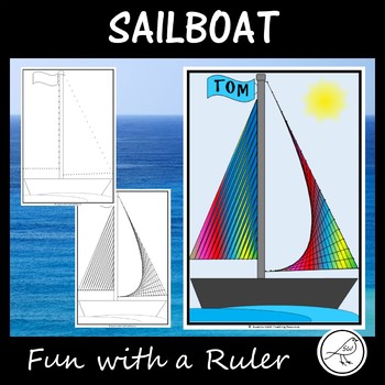Preview of Math Art - Fun with a Ruler - Sailboat