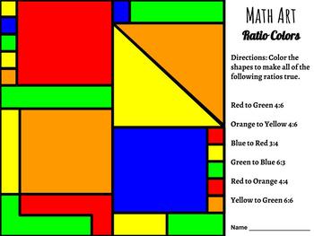 Preview of Math Art- Ratio Colors