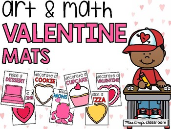 Preview of Preschool Math & Art Valentine Mats (PlayDoh, Valentine Crafts, Numbers)+FREEBIE