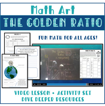Preview of Math Art the Golden Ratio Phi video lesson and activity pack