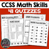 Math Assessment - 41 No Prep 5 Minute Math Quizzes - CCSS for K-2