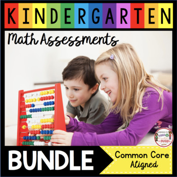Preview of Kindergarten Math Test Bundle - Common Core Assessments Pre and Post Exams Tests