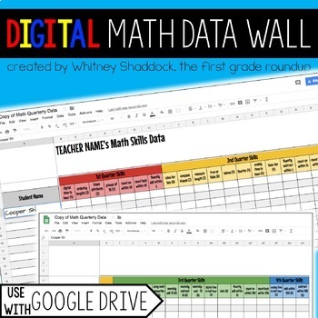 Preview of Math Assessment Data Tracking Compatible with Google Drive