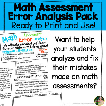 Preview of Math Assessment Error Analysis | Upper Elementary 