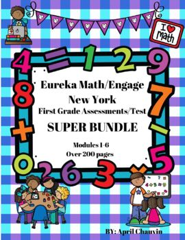 Preview of Math Assessment First Grade Modules 1-6 Super Bundle