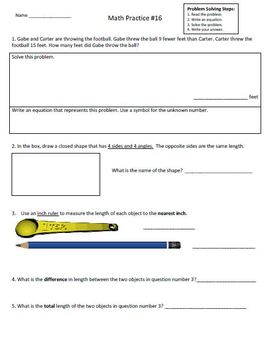 Preview of 2nd Grade Math Assessment Homework Practice Worksheets:Common Core -[Pack2]