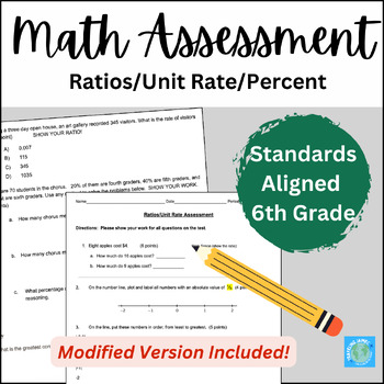 Preview of Math Assessment | Test | Differentiated | Ratios | Unit Rate | Percents