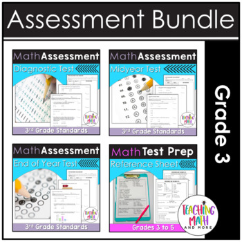 Preview of Math Assessments 3rd Grade Bundle