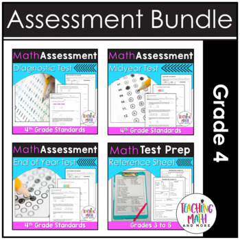 Preview of Math Assessments 4th Grade Bundle