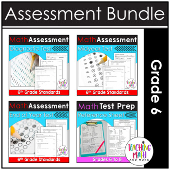 Preview of Math Assessments 6th Grade Bundle