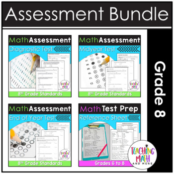 Preview of Math Assessments 8th Grade Bundle