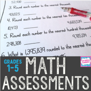 Preview of Math Assessments Bundle | Grades 1-5