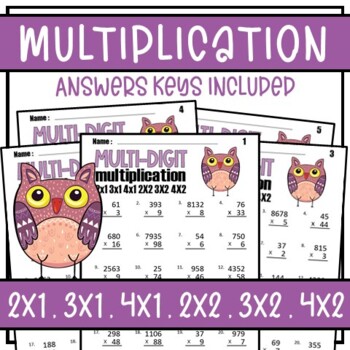 Preview of Math Assessments and Drills for Multi-Digit Multiplication Worksheets & Digital