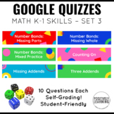 Math Assessments for K-1 Google Quizzes