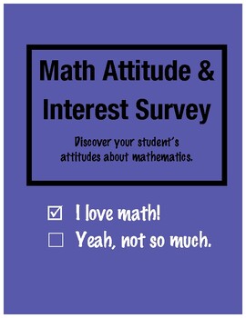 Preview of Math Attitude & Interest Survey (editable and fillable Resource)