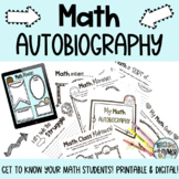 Math Autobiography | Beginning of the Year Get to Know You