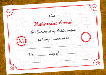 Preview of Math Award Certificate