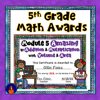 Preview of Math Awards 5th Grade