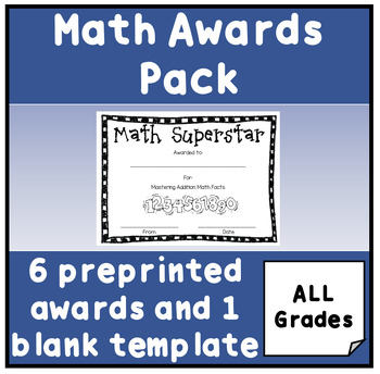 Preview of Math Awards Pack