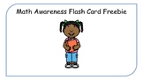 Math Awareness Flash Card Freebie