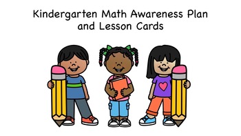 Preview of Math Awareness Lesson Plans/Task Cards for Kindergarten and Math Flash Card Set